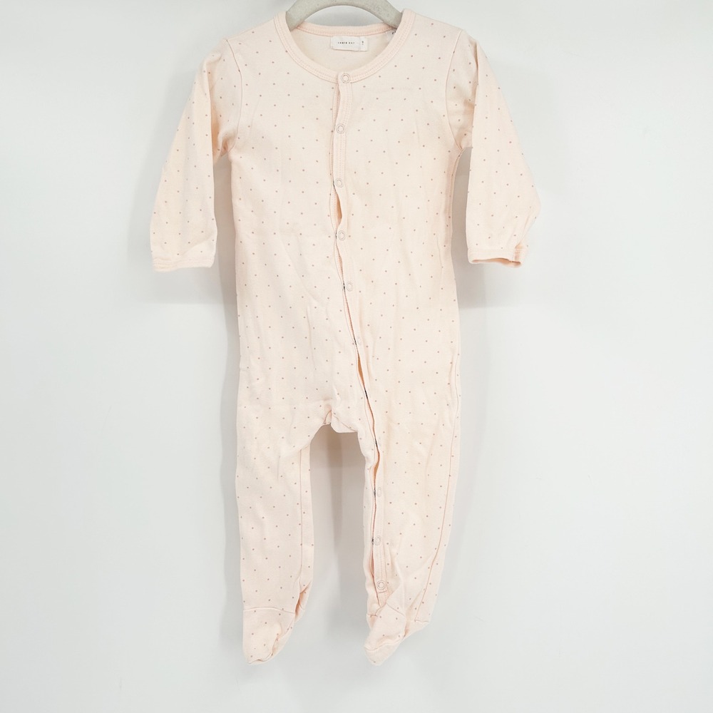 Jamie Kay Baby Girls Dot Print Organic Cotton‎ Footed Pajamas Sleeper Size 12M